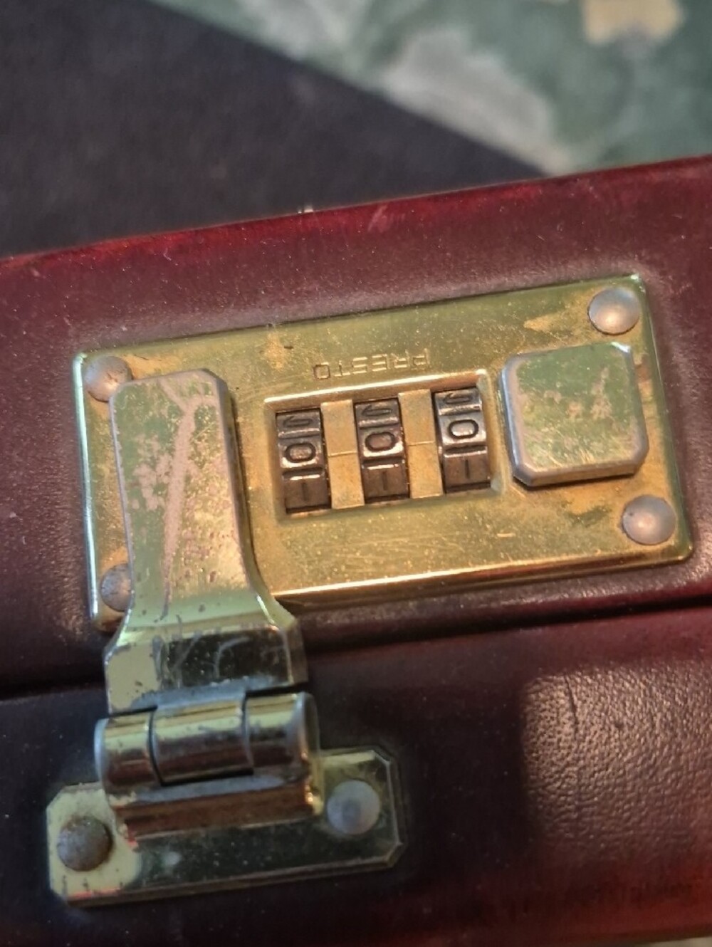 Classic Brown Leather Briefcase with Gold Hardware - Picture 8 of 15